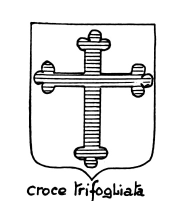 Imagem do termo heráldico: Croce trifogliata